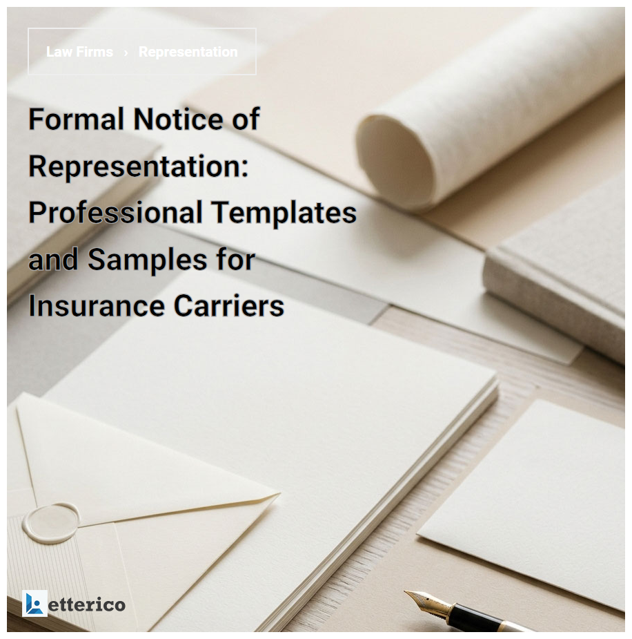 Formal Notice of Representation: Professional Templates and Samples for Insurance Carriers