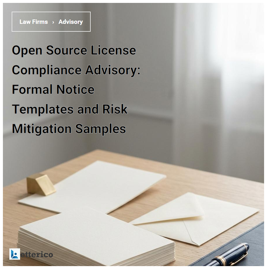 Open Source License Compliance Advisory: Formal Notice Templates and Risk Mitigation Samples