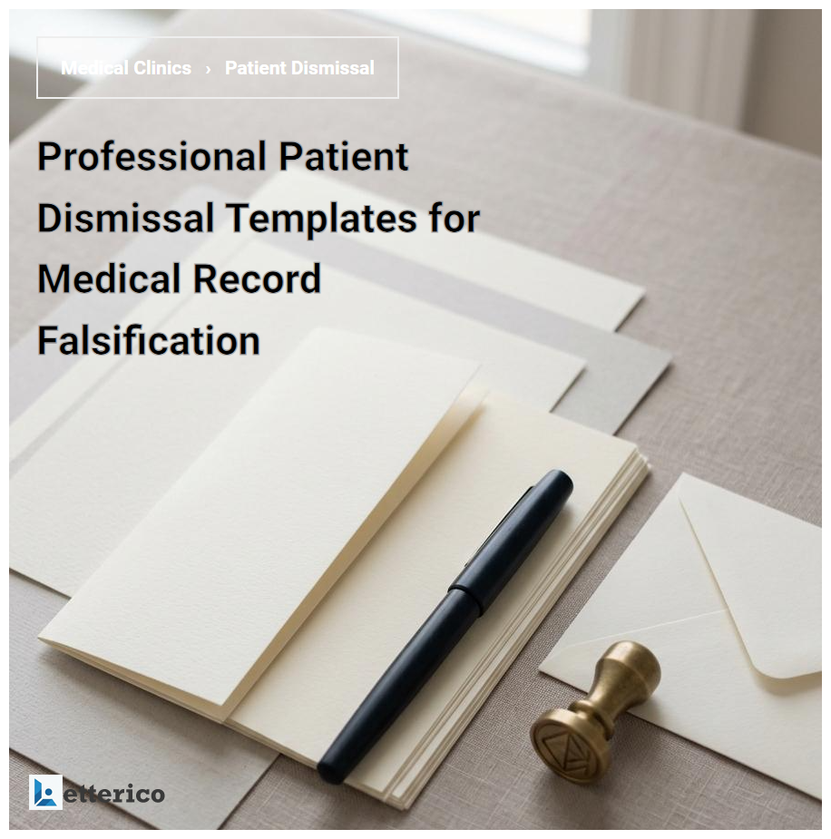 Professional Patient Dismissal Templates for Medical Record Falsification