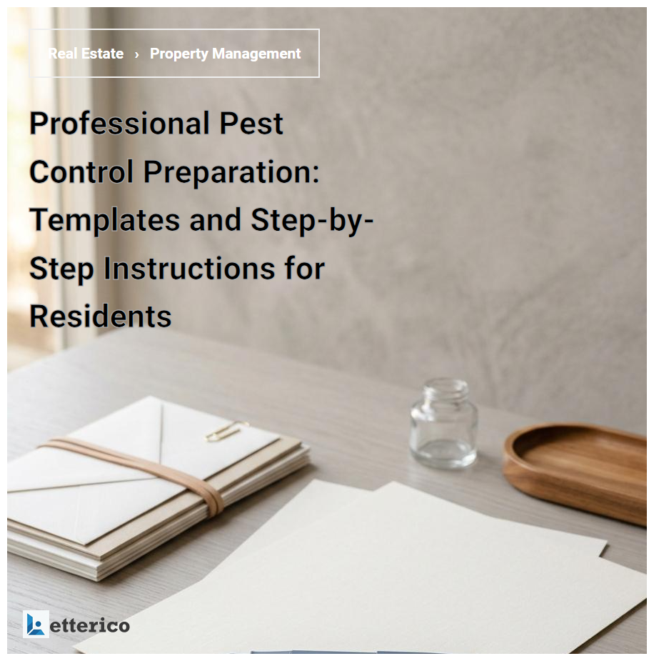 Professional Pest Control Preparation: Templates and Step-by-Step Instructions for Residents