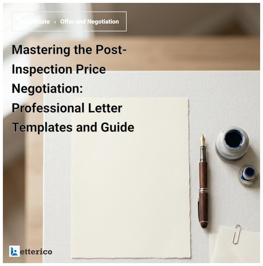 Mastering the Post-Inspection Price Negotiation: Professional Letter Templates and Guide