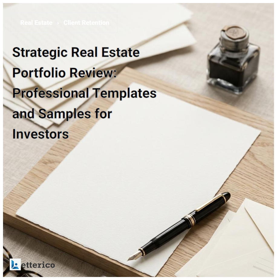 Strategic Real Estate Portfolio Review: Professional Templates and Samples for Investors
