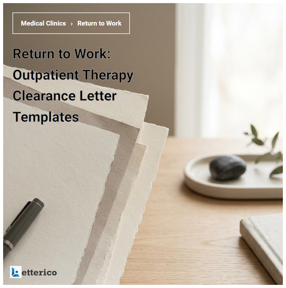 Return to Work: Outpatient Therapy Clearance Letter Templates