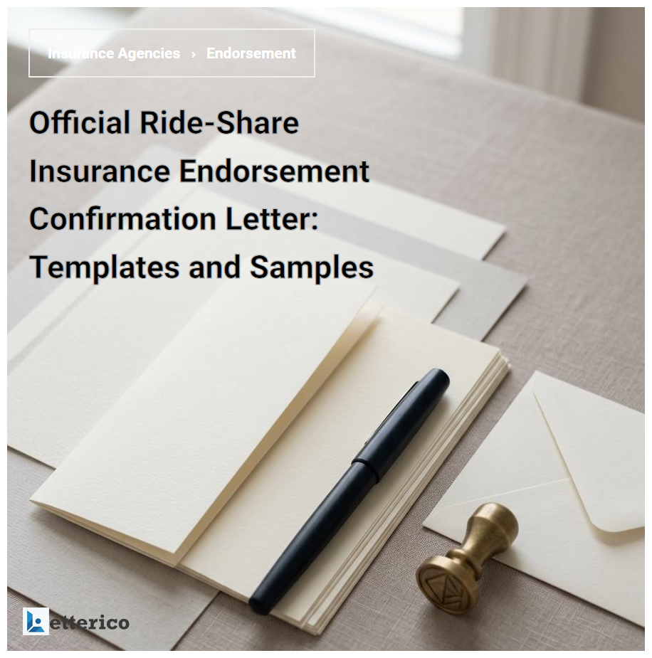 Official Ride-Share Insurance Endorsement Confirmation Letter: Templates and Samples