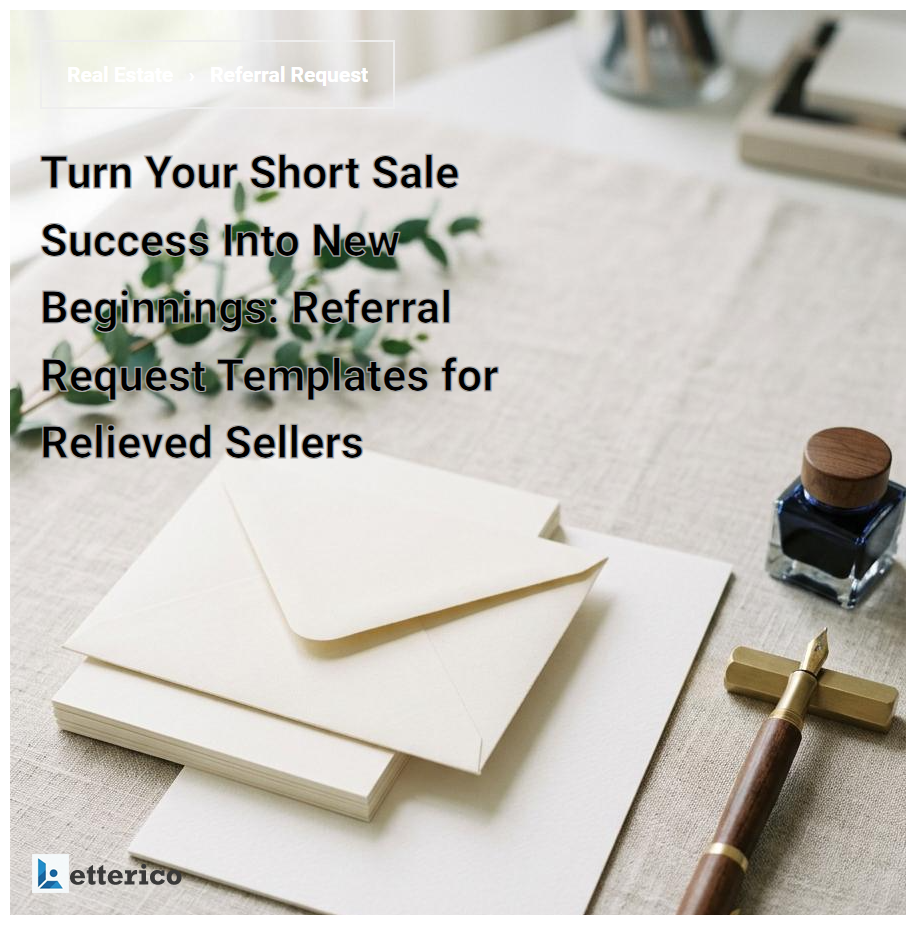 Turn Your Short Sale Success Into New Beginnings: Referral Request Templates for Relieved Sellers
