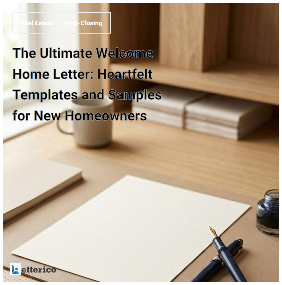 The Ultimate Welcome Home Letter: Heartfelt Templates and Samples for New Homeowners