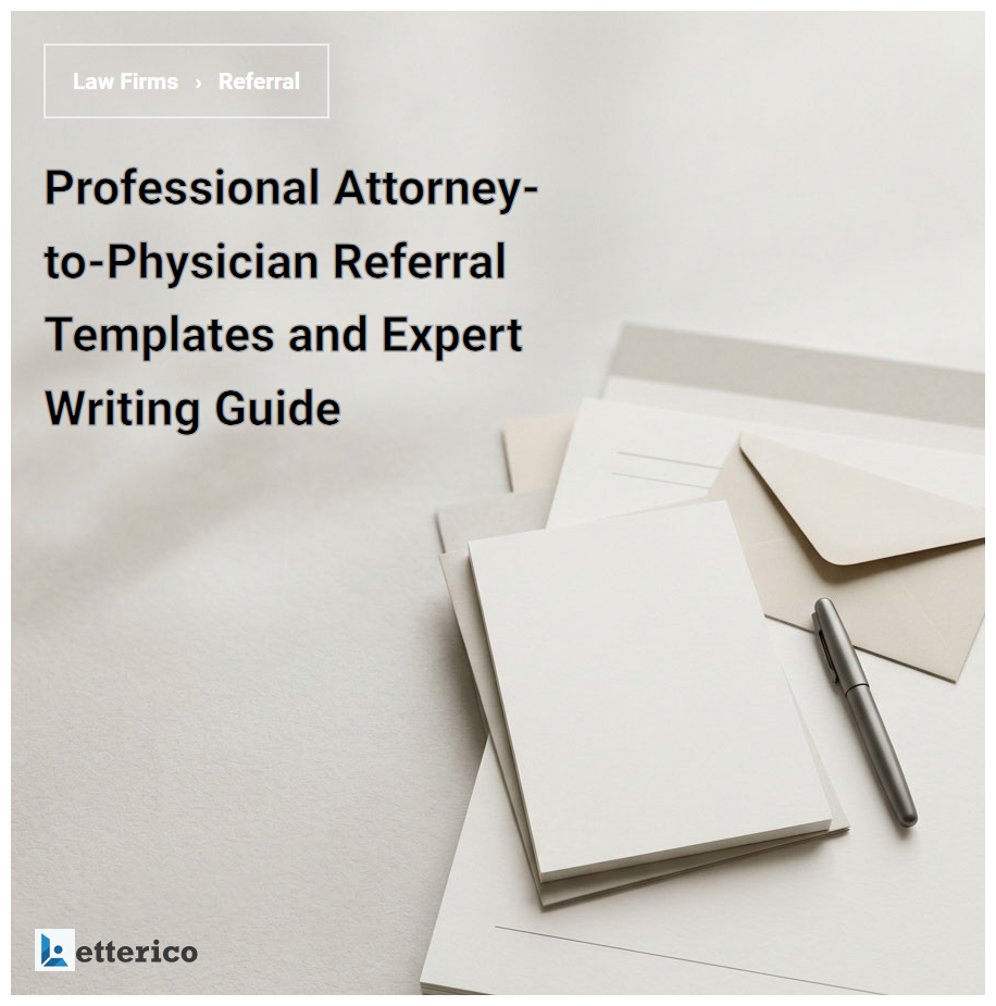 Professional Attorney-to-Physician Referral Templates and Expert Writing Guide