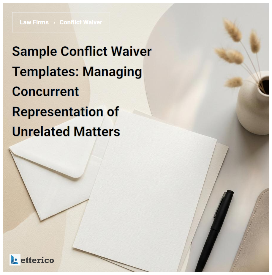 Sample Conflict Waiver Templates: Managing Concurrent Representation of Unrelated Matters