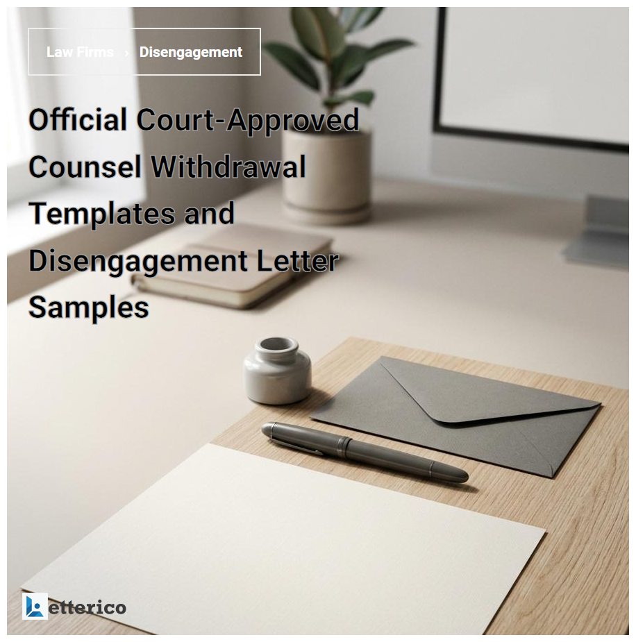 Official Court-Approved Counsel Withdrawal Templates and Disengagement Letter Samples