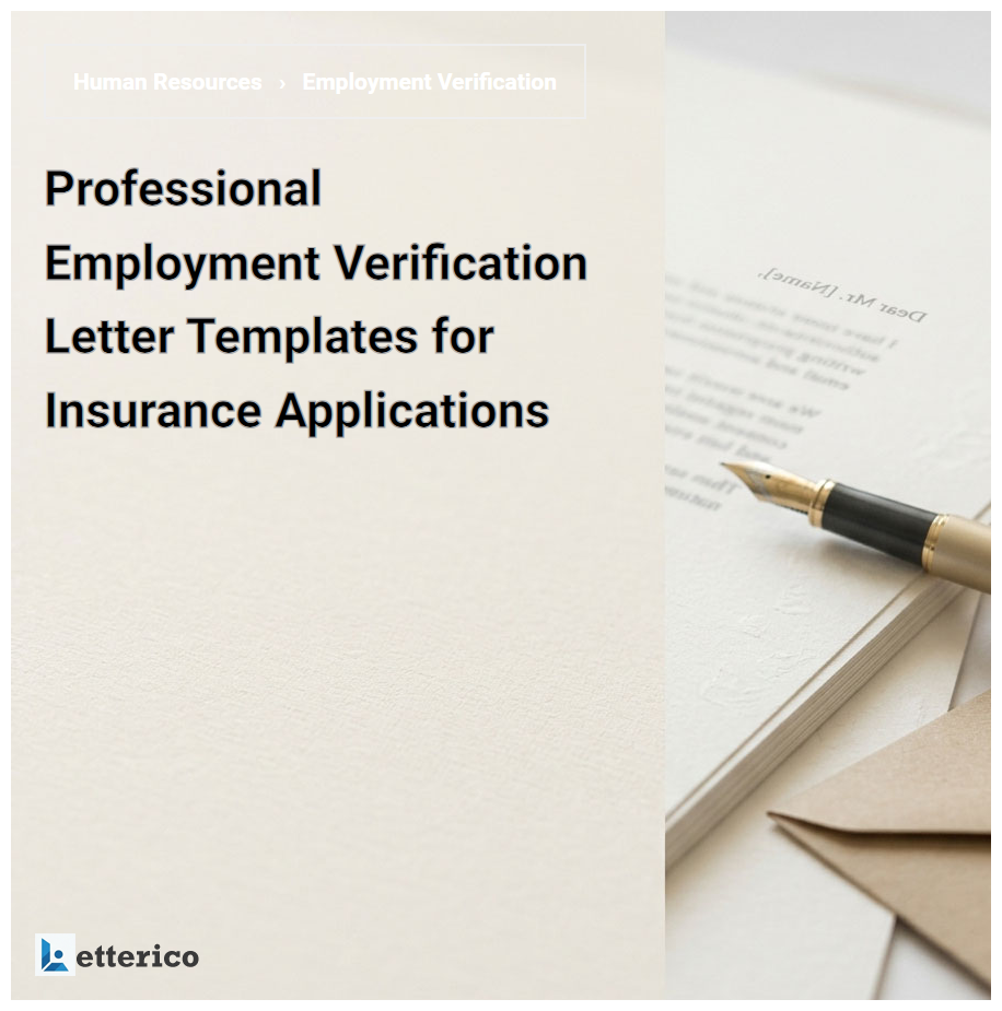 Professional Employment Verification Letter Templates for Insurance Applications
