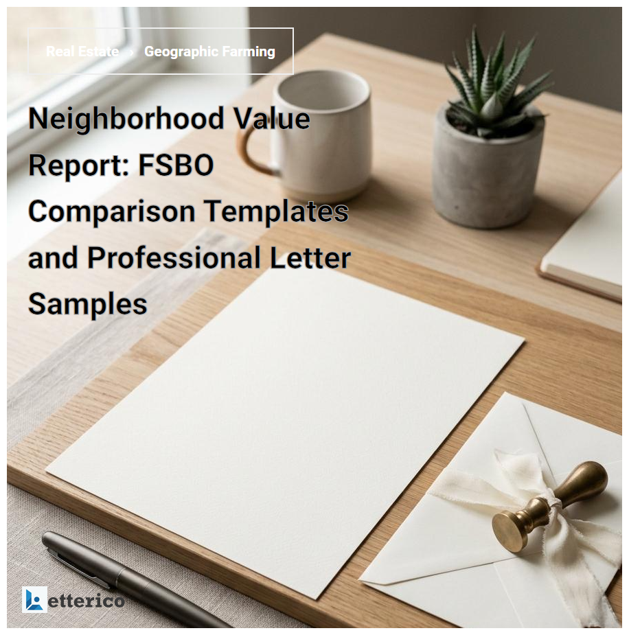 Neighborhood Value Report: FSBO Comparison Templates and Professional Letter Samples