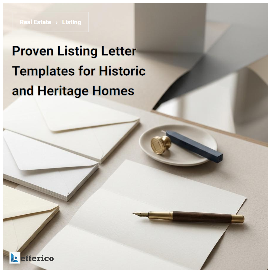 Proven Listing Letter Templates for Historic and Heritage Homes