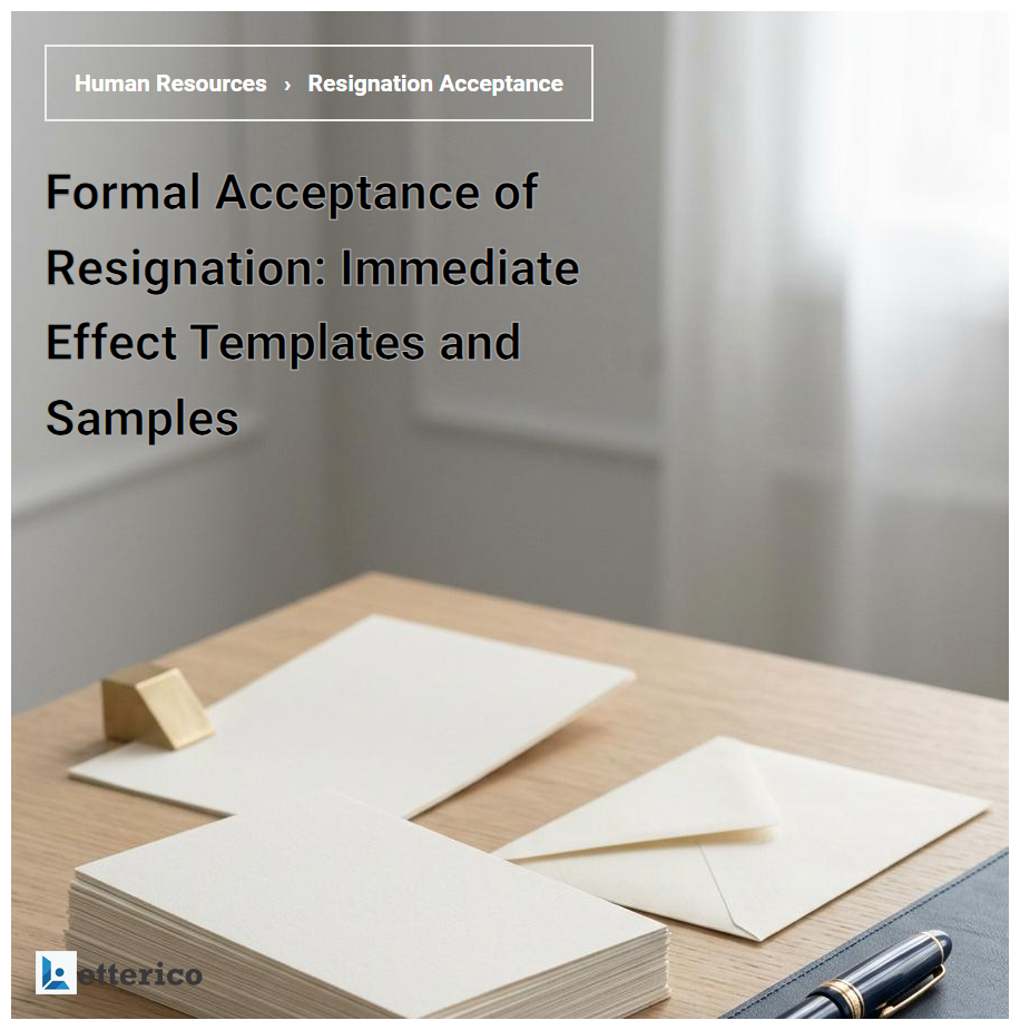 Formal Acceptance of Resignation: Immediate Effect Templates and Samples