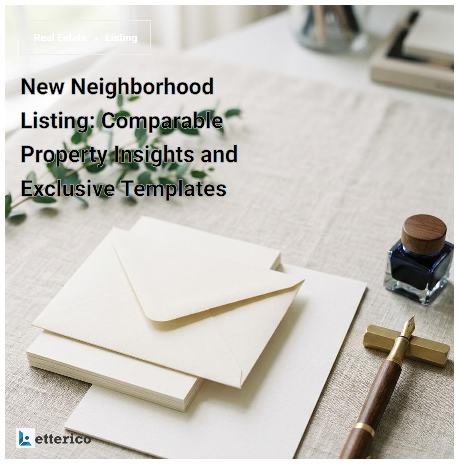 New Neighborhood Listing: Comparable Property Insights and Exclusive Templates