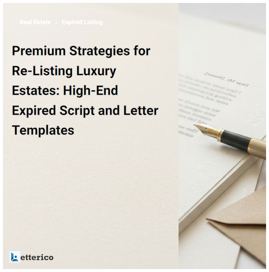 Premium Strategies for Re-Listing Luxury Estates: High-End Expired Script and Letter Templates