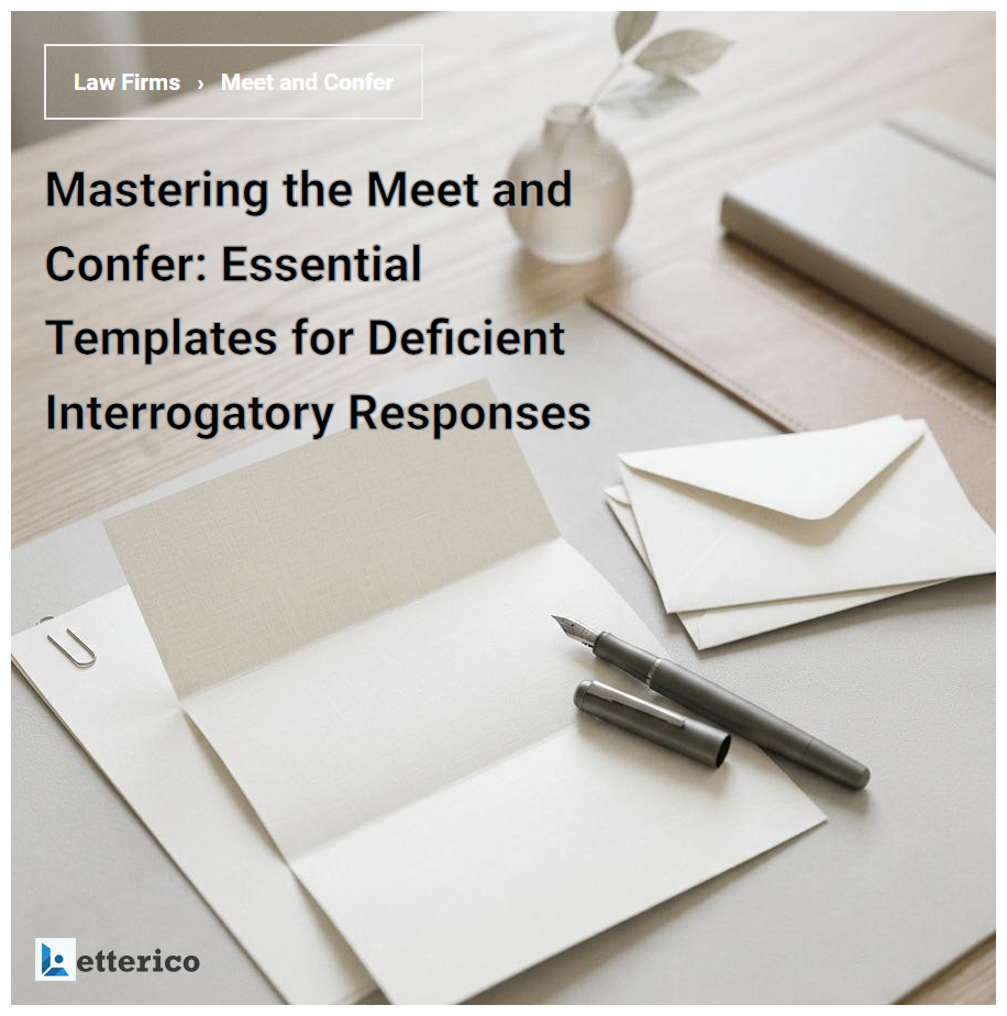 Mastering the Meet and Confer: Essential Templates for Deficient Interrogatory Responses