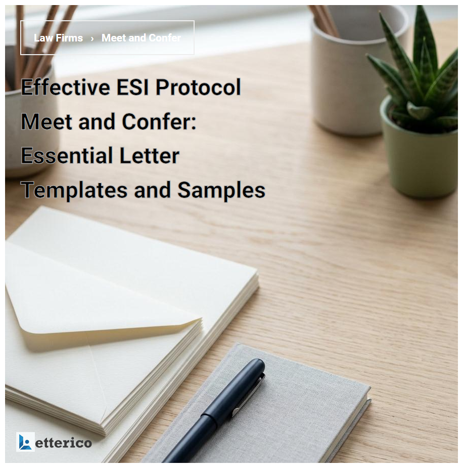 Effective ESI Protocol Meet and Confer: Essential Letter Templates and Samples
