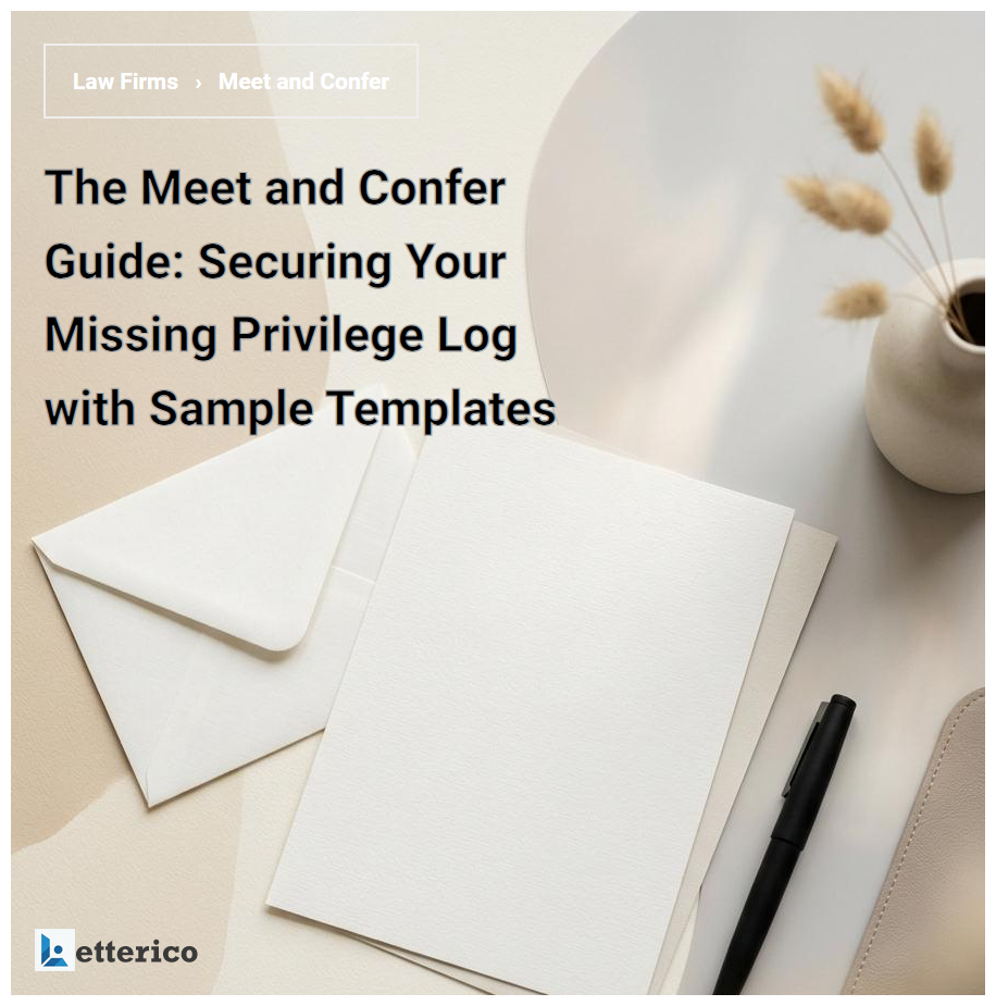 The Meet and Confer Guide: Securing Your Missing Privilege Log with Sample Templates
