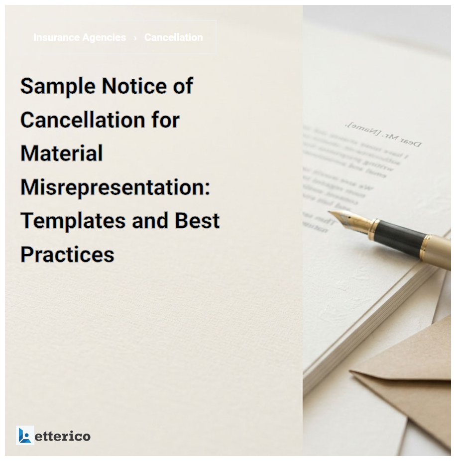 Sample Notice of Cancellation for Material Misrepresentation: Templates and Best Practices
