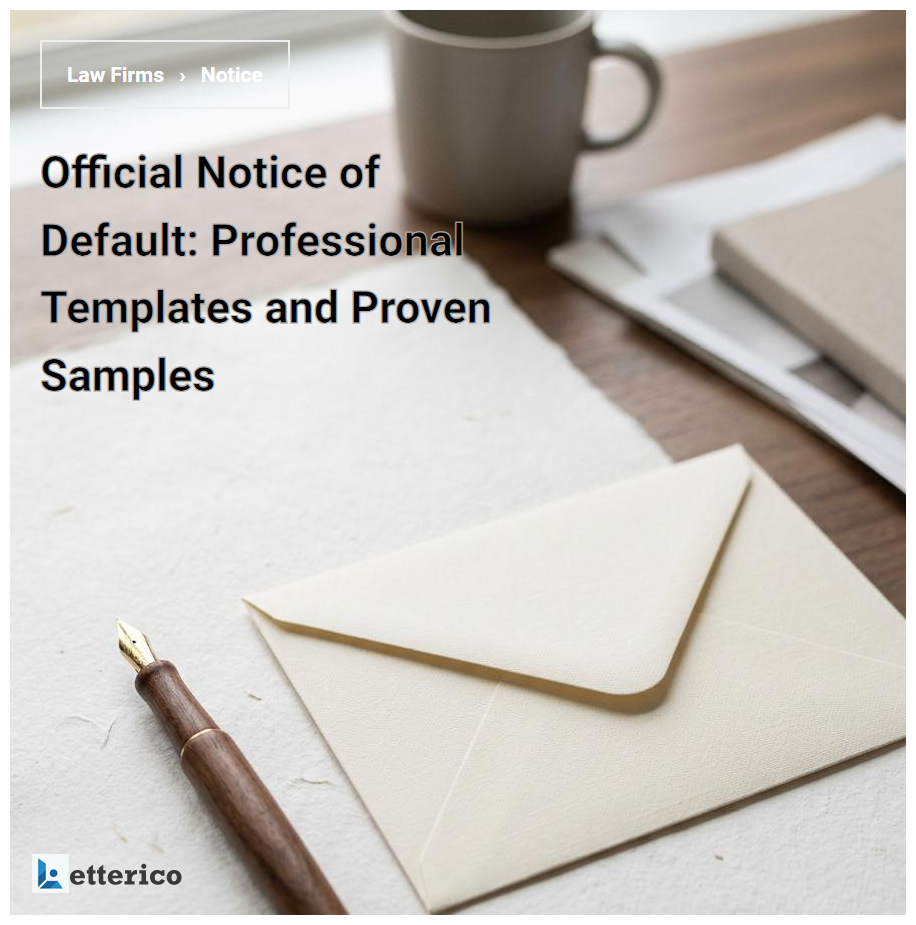 Official Notice of Default: Professional Templates and Proven Samples