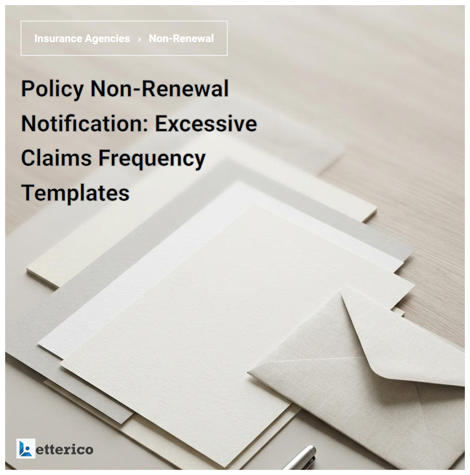 Policy Non-Renewal Notification: Excessive Claims Frequency Templates