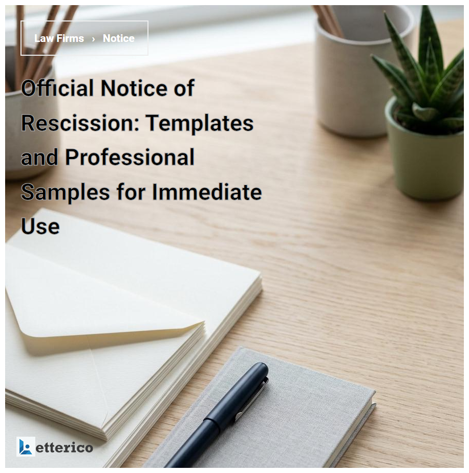 Official Notice of Rescission: Templates and Professional Samples for Immediate Use