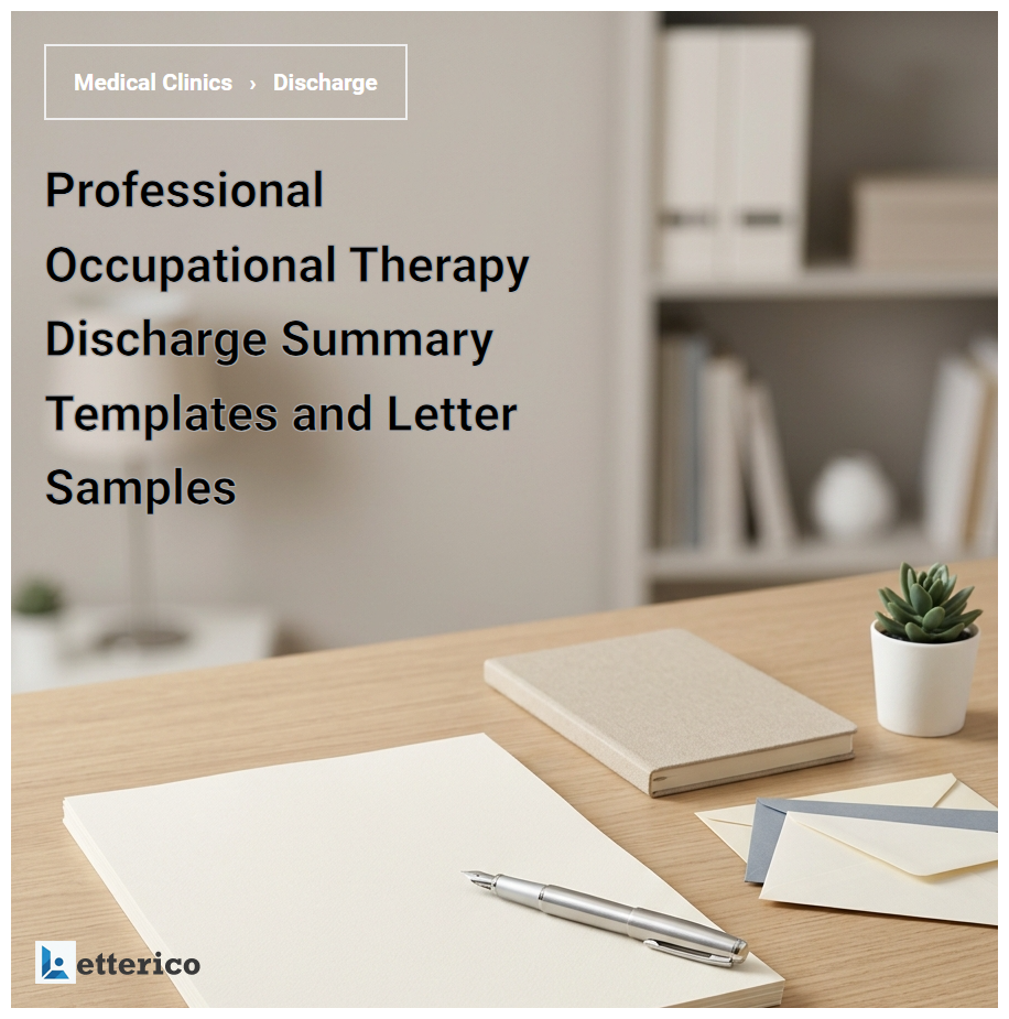 Professional Occupational Therapy Discharge Summary Templates and Letter Samples