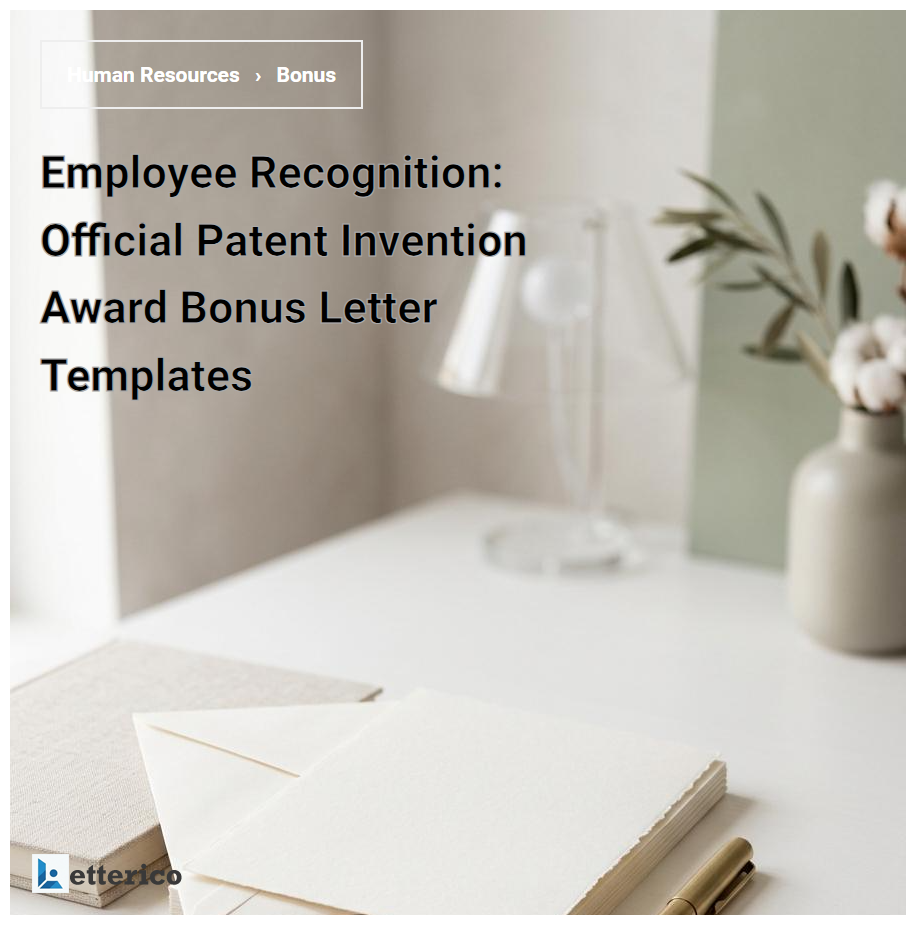 Employee Recognition: Official Patent Invention Award Bonus Letter Templates