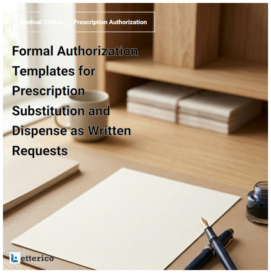 Formal Authorization Templates for Prescription Substitution and Dispense as Written Requests