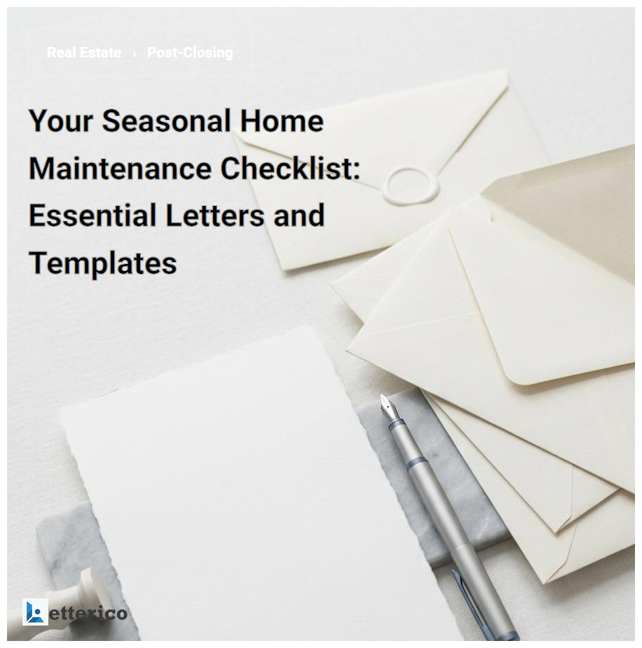 Your Seasonal Home Maintenance Checklist: Essential Letters and Templates