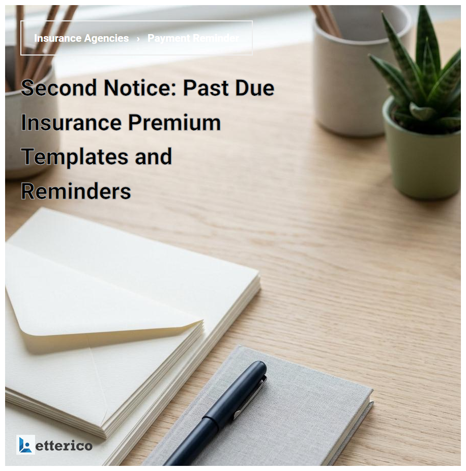 Second Notice: Past Due Insurance Premium Templates and Reminders