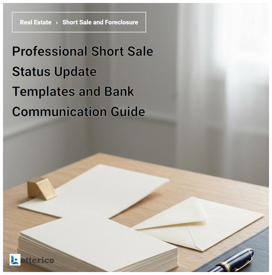 Professional Short Sale Status Update Templates and Bank Communication Guide