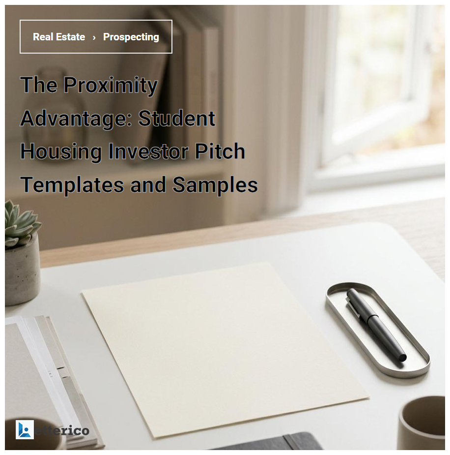 The Proximity Advantage: Student Housing Investor Pitch Templates and Samples