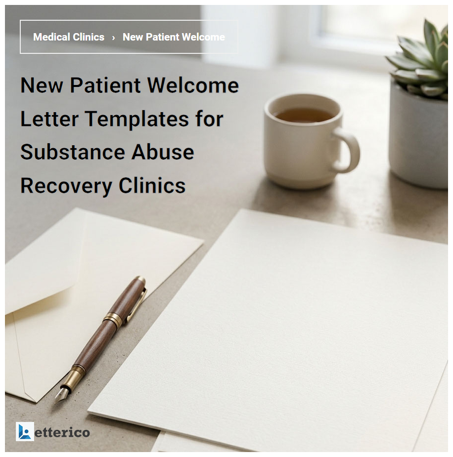 New Patient Welcome Letter Templates for Substance Abuse Recovery Clinics