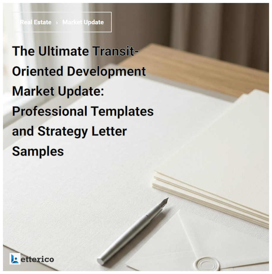 The Ultimate Transit-Oriented Development Market Update: Professional Templates and Strategy Letter Samples