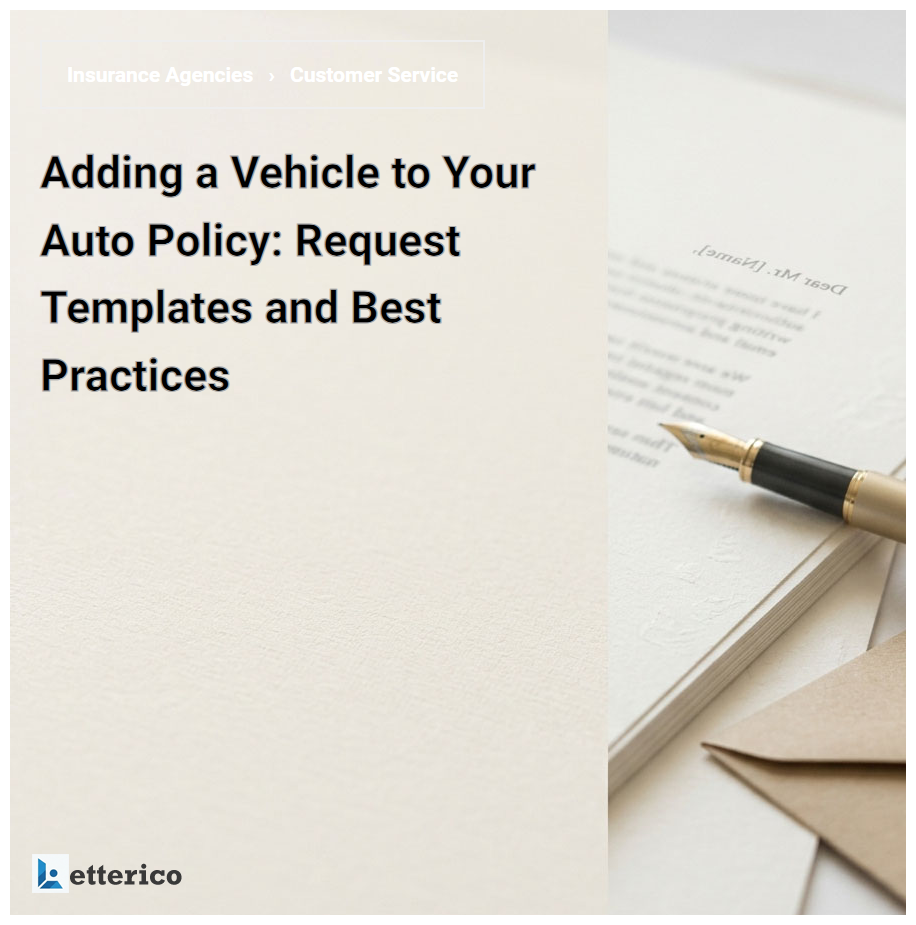 Adding a Vehicle to Your Auto Policy: Request Templates and Best Practices