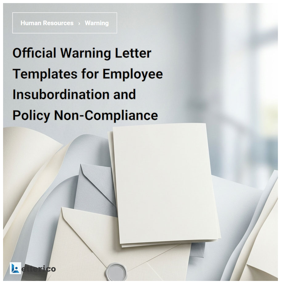 Official Warning Letter Templates for Employee Insubordination and Policy Non-Compliance