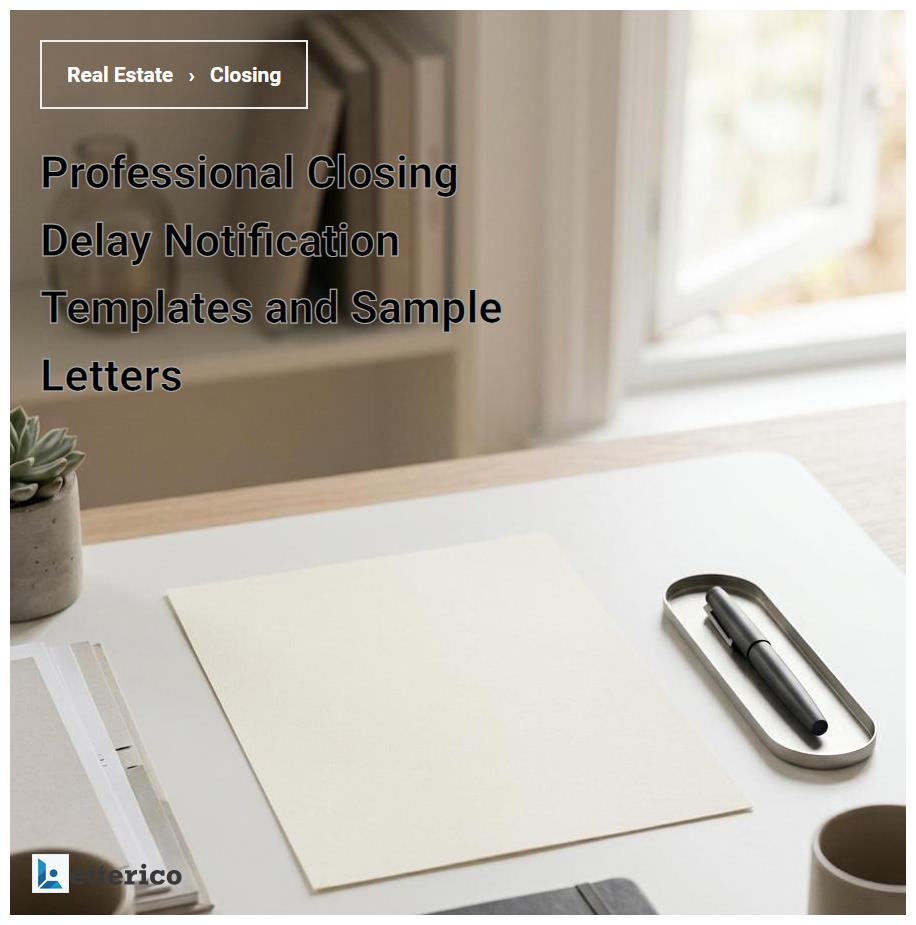 Professional Closing Delay Notification Templates and Sample Letters