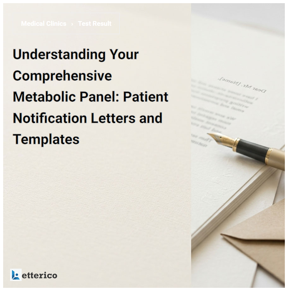 Understanding Your Comprehensive Metabolic Panel: Patient Notification Letters and Templates