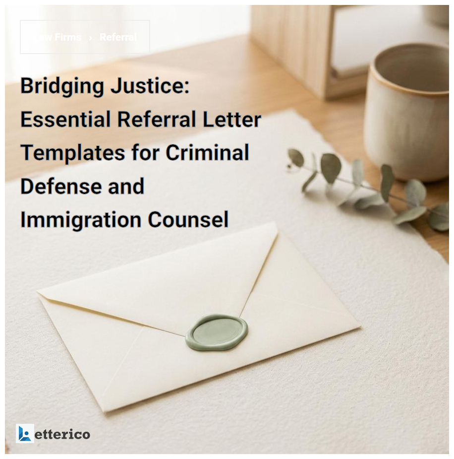 Bridging Justice: Essential Referral Letter Templates for Criminal Defense and Immigration Counsel
