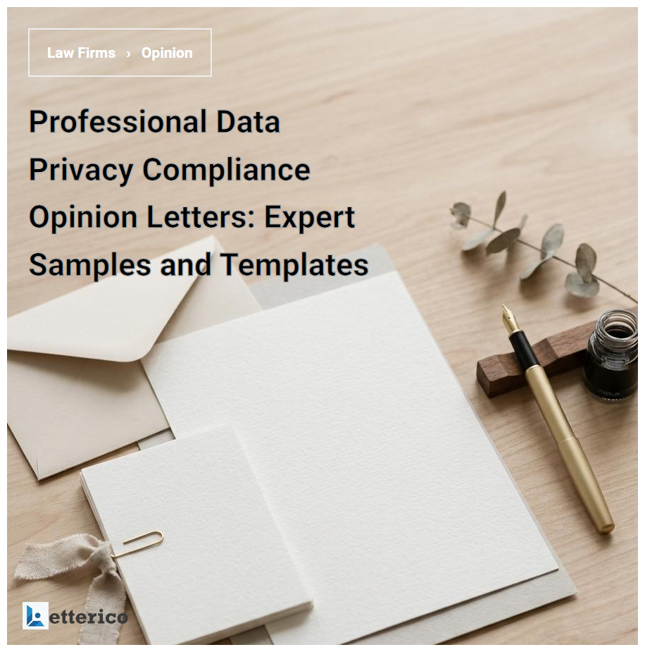 Professional Data Privacy Compliance Opinion Letters: Expert Samples and Templates