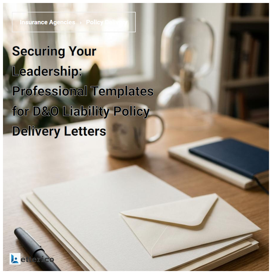 Securing Your Leadership: Professional Templates for D&O Liability Policy Delivery Letters