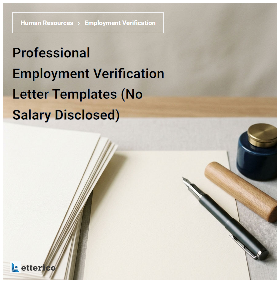 Professional Employment Verification Letter Templates (No Salary Disclosed)