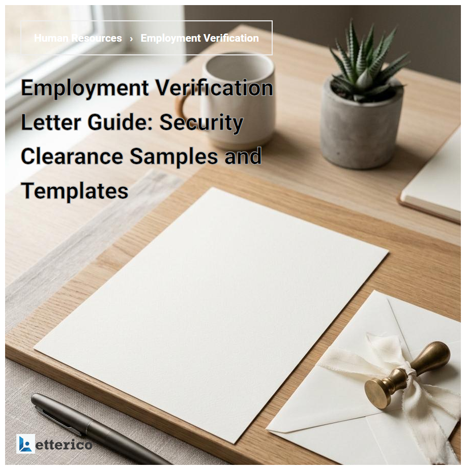 Employment Verification Letter Guide: Security Clearance Samples and Templates