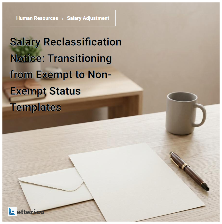 Salary Reclassification Notice: Transitioning from Exempt to Non-Exempt Status Templates