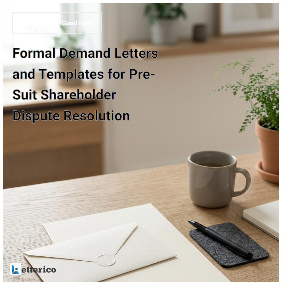 Formal Demand Letters and Templates for Pre-Suit Shareholder Dispute Resolution