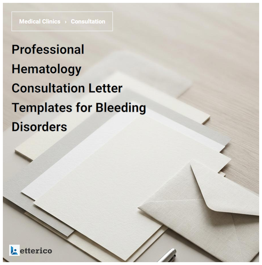 Professional Hematology Consultation Letter Templates for Bleeding Disorders