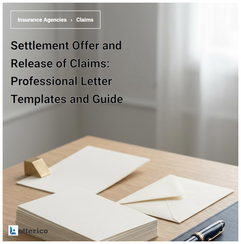 Settlement Offer and Release of Claims: Professional Letter Templates and Guide