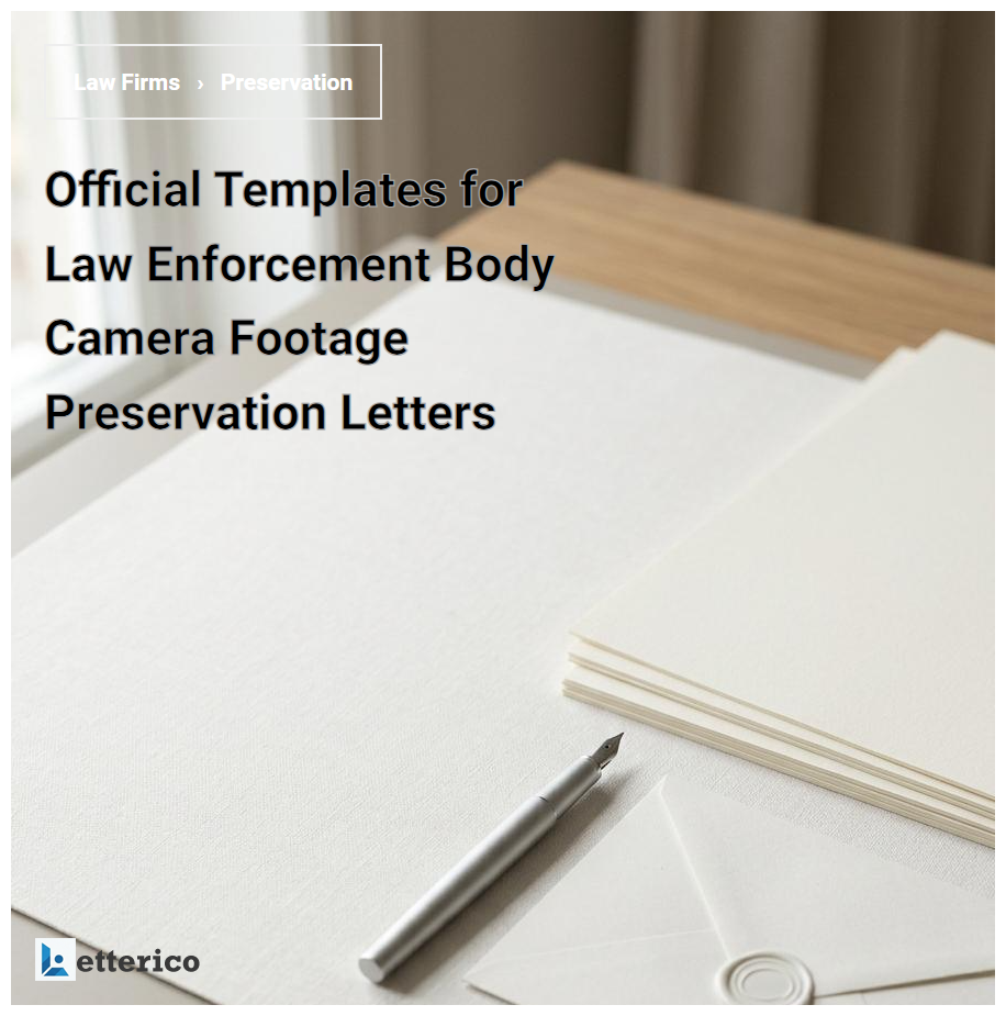 Official Templates for Law Enforcement Body Camera Footage Preservation Letters
