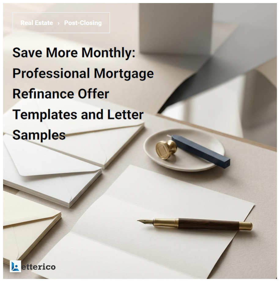 Save More Monthly: Professional Mortgage Refinance Offer Templates and Letter Samples